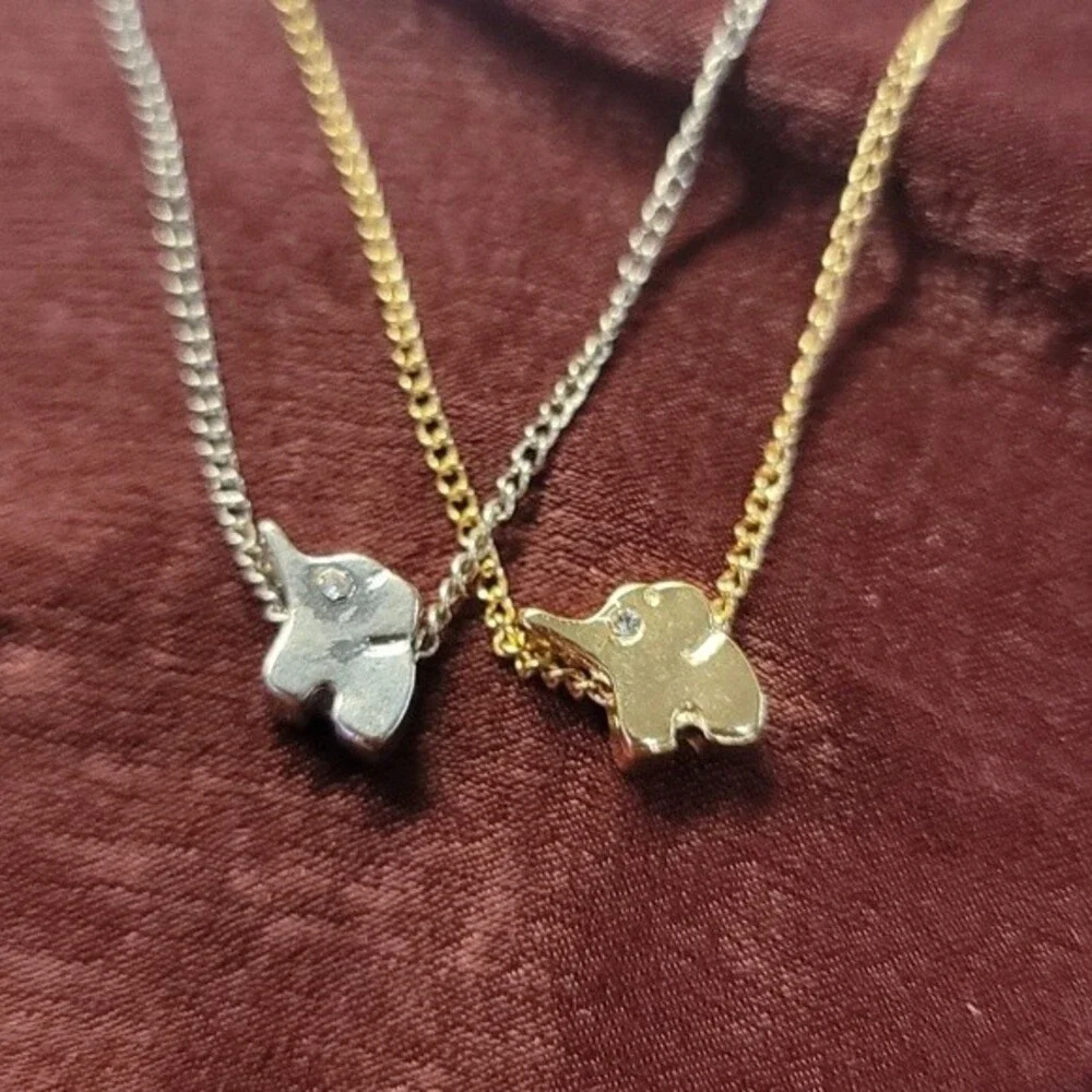 Friendship necklaces Baby Elephants Silver Gold 8in lengths